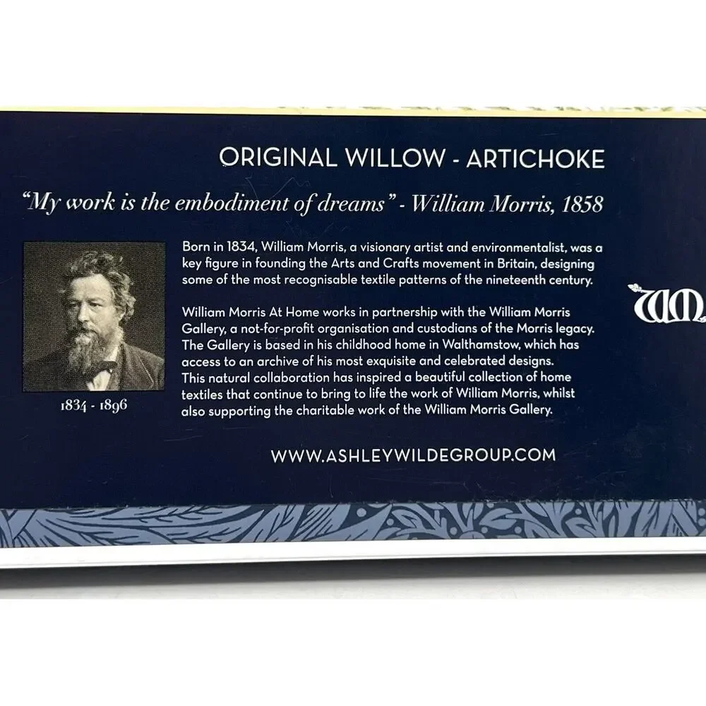 WILLIAM MORRIS Original Willow Artichoke Green STANDARD Pillowcases Percale